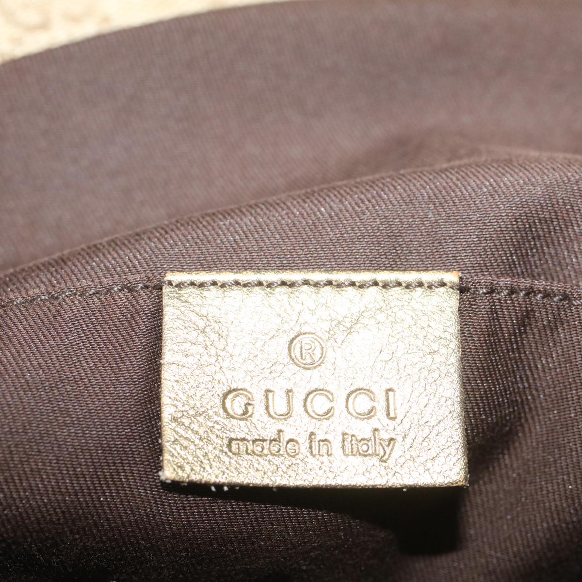GUCCI GG Canvas Sherry Line Tote Bag Beige Gold pink 189669 59074
