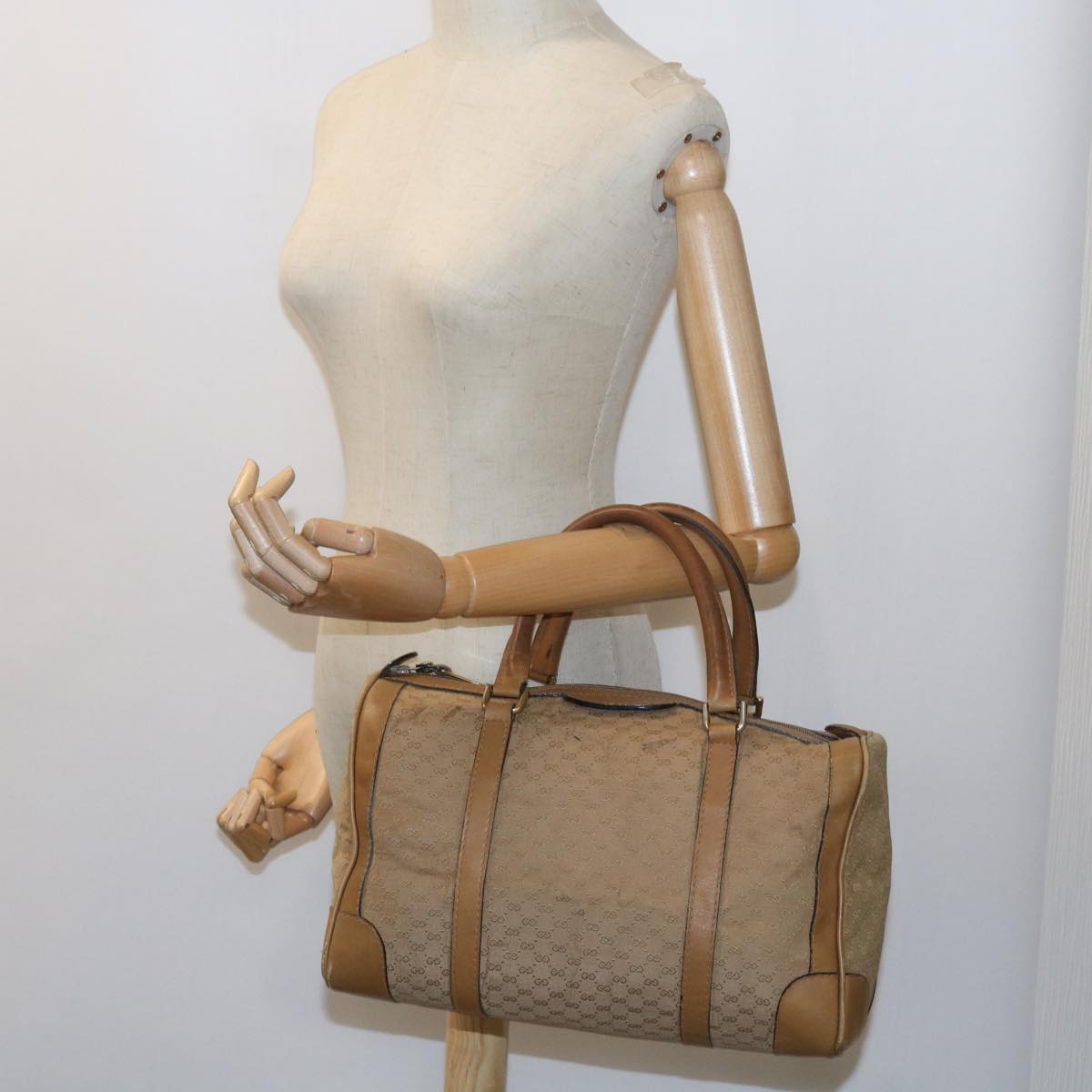 GUCCI Micro GG Canvas Hand Bag Beige 59084