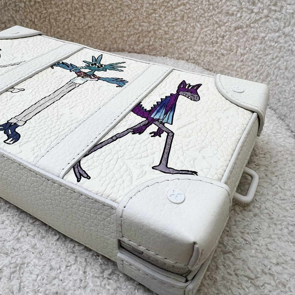 LV Soft Trunk Wallet with Graphic Print in Powder White Monogram and White HW
