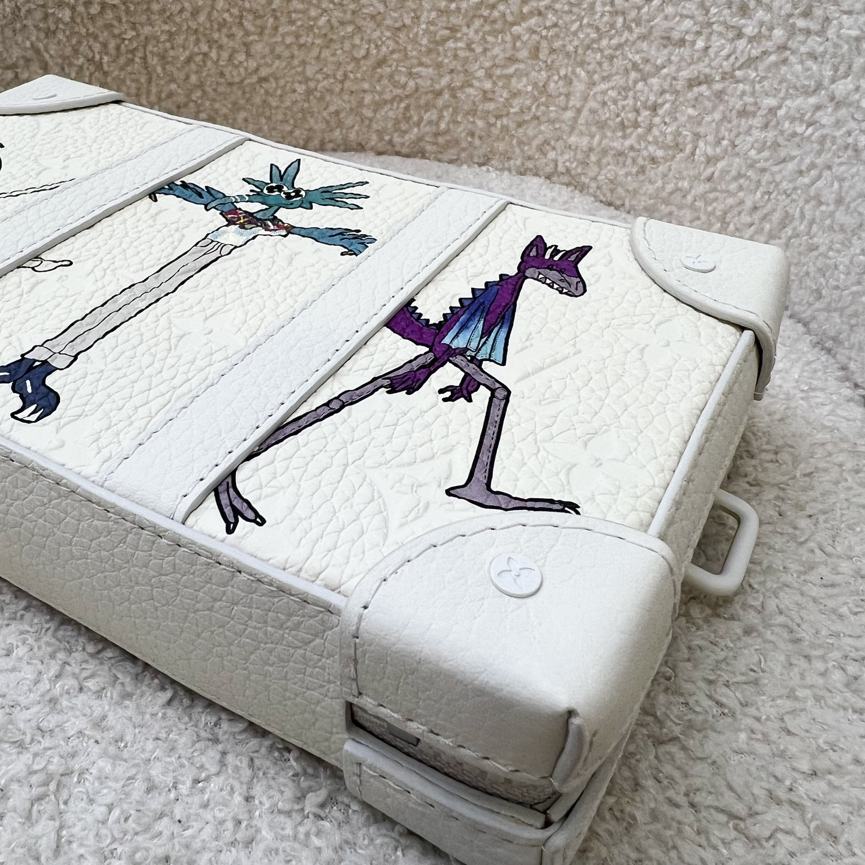 LV Soft Trunk Wallet with Graphic Print in Powder White Monogram and White HW
