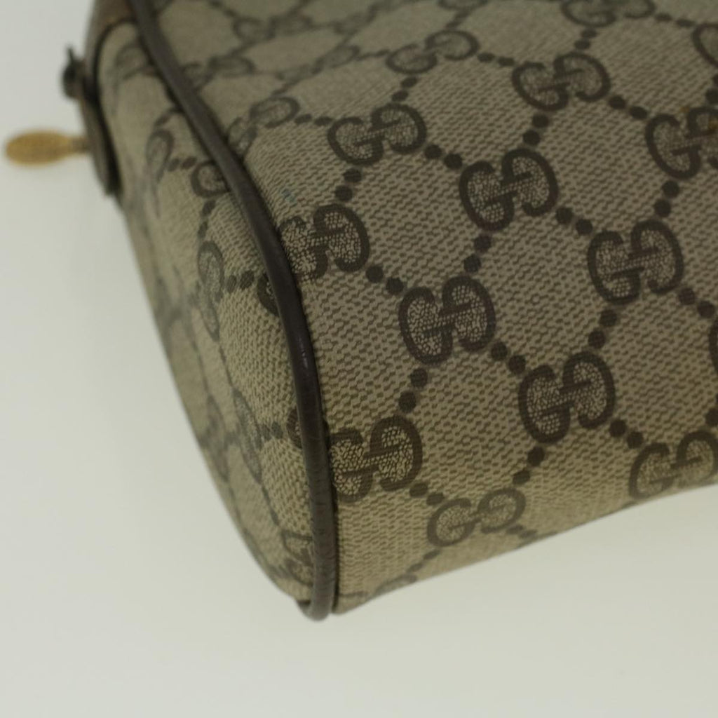 GUCCI GG Canvas Web Sherry Line Clutch Bag PVC Leather Beige Green 59128