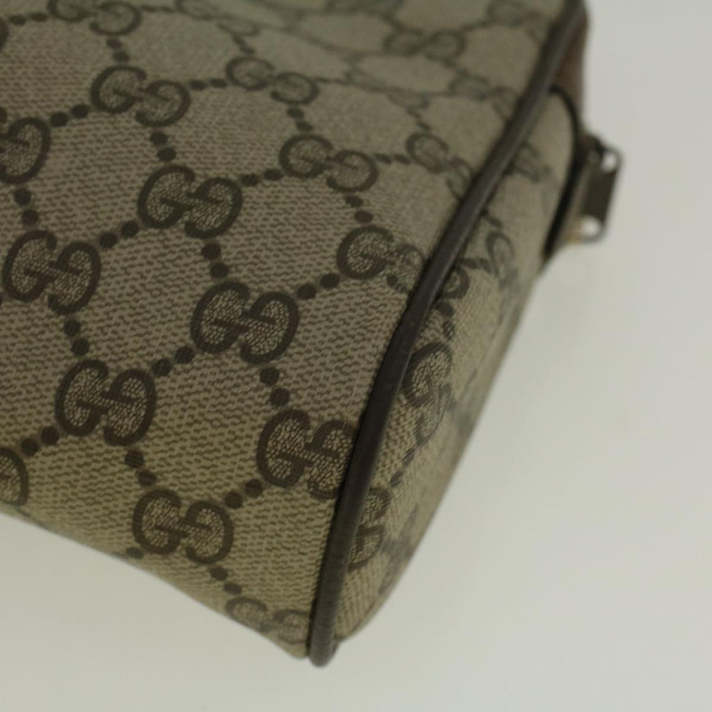 GUCCI GG Canvas Web Sherry Line Clutch Bag PVC Leather Beige Green 59128