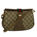 GUCCI GG Canvas Web Sherry Line Shoulder Bag PVC Leather Beige Green 59155