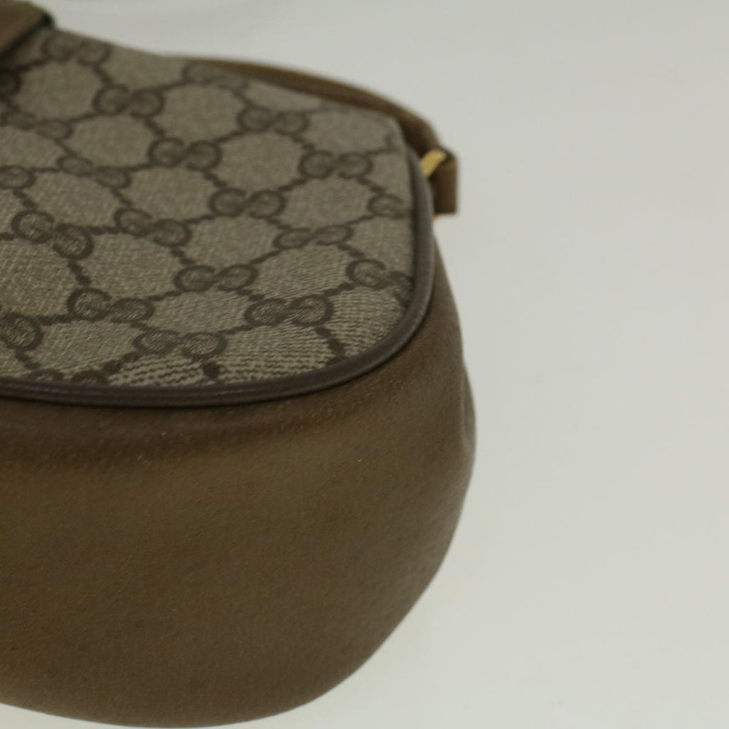 GUCCI GG Canvas Web Sherry Line Shoulder Bag PVC Leather Beige Green 59155