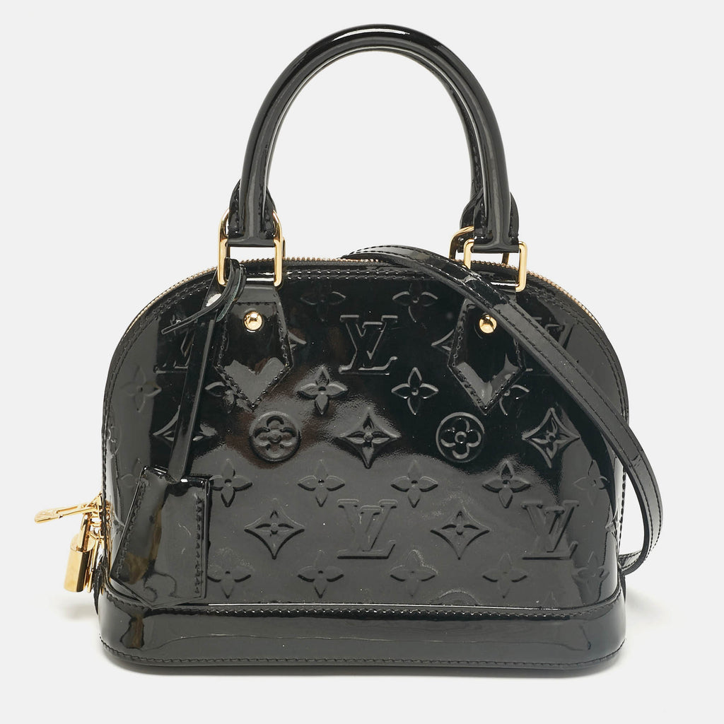 Louis Vuitton Black Magnetique Monogram Vernis Alma Bb Bag..