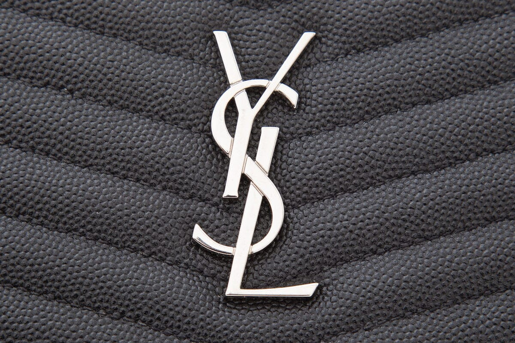 Saint Laurent Black Lou Mini Chevron Cross-Body