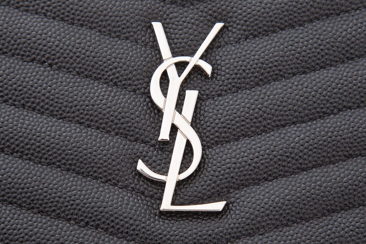 Saint Laurent Black Lou Mini Chevron Cross-Body