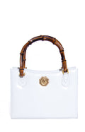 Martin Van Schaak White Bamboo Handle Handbag
