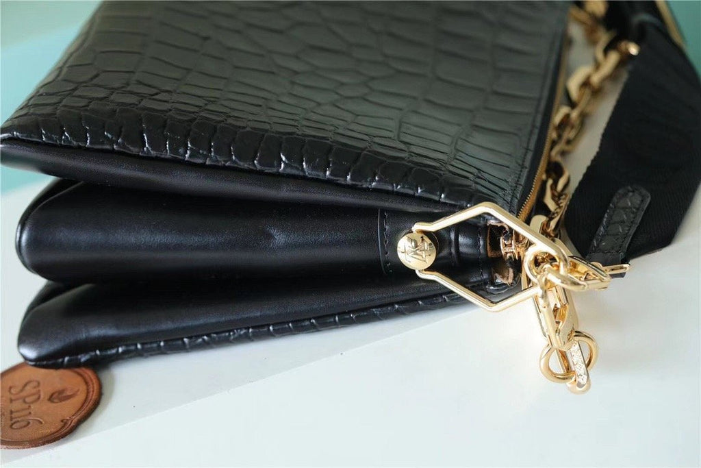 LV Coussin PM High Shiny Alligator Black For Women,  Shoulder And Crossbody Bags 10.2n/26cm LV 