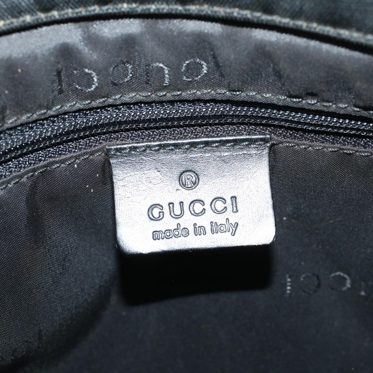 GUCCI Bamboo Hand Bag Nylon Black 59240