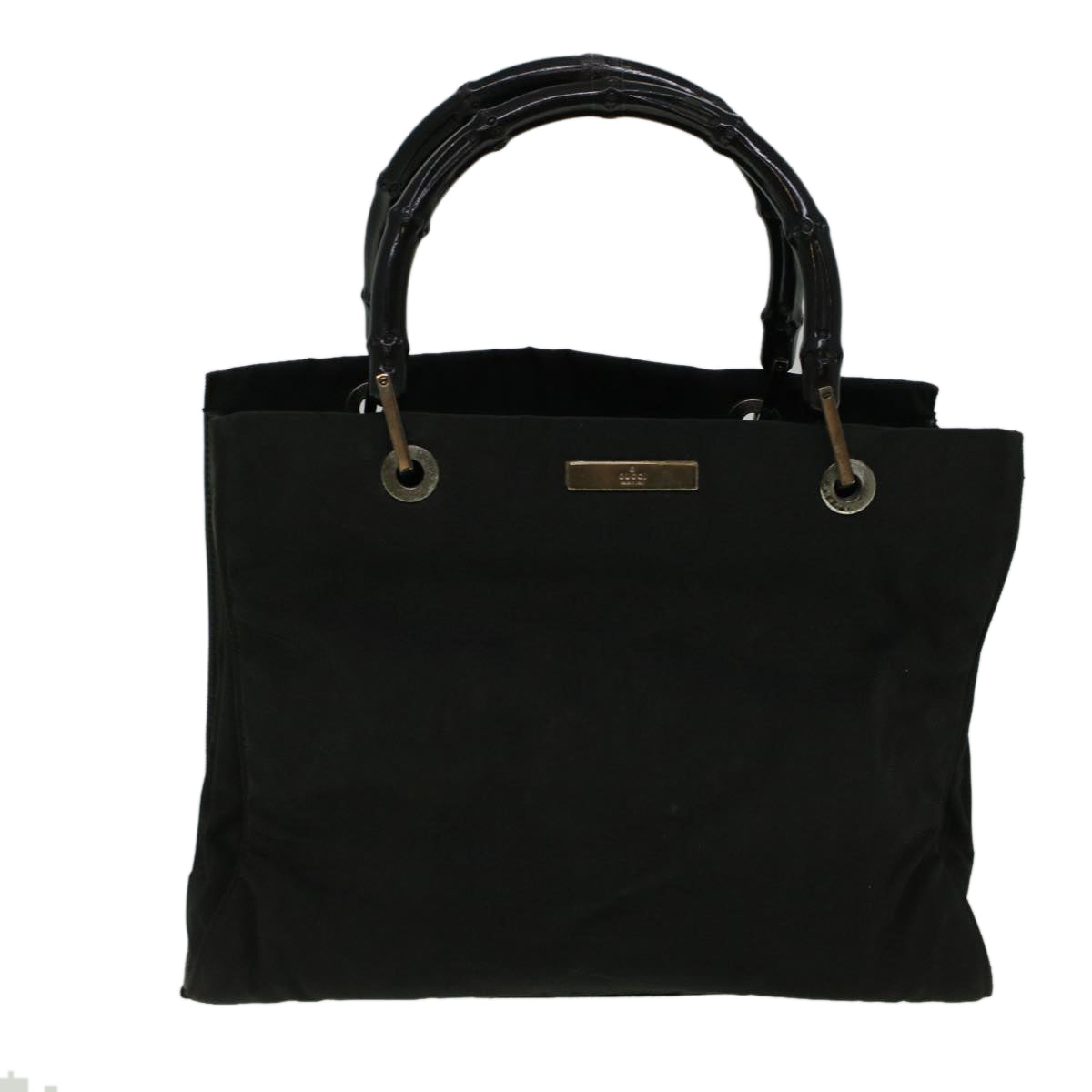 GUCCI Bamboo Hand Bag Nylon Black 59240