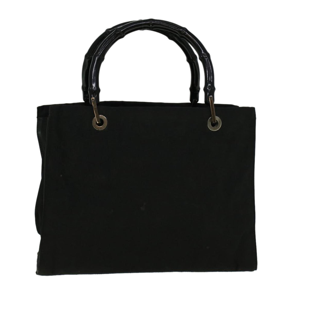 GUCCI Bamboo Hand Bag Nylon Black 59240