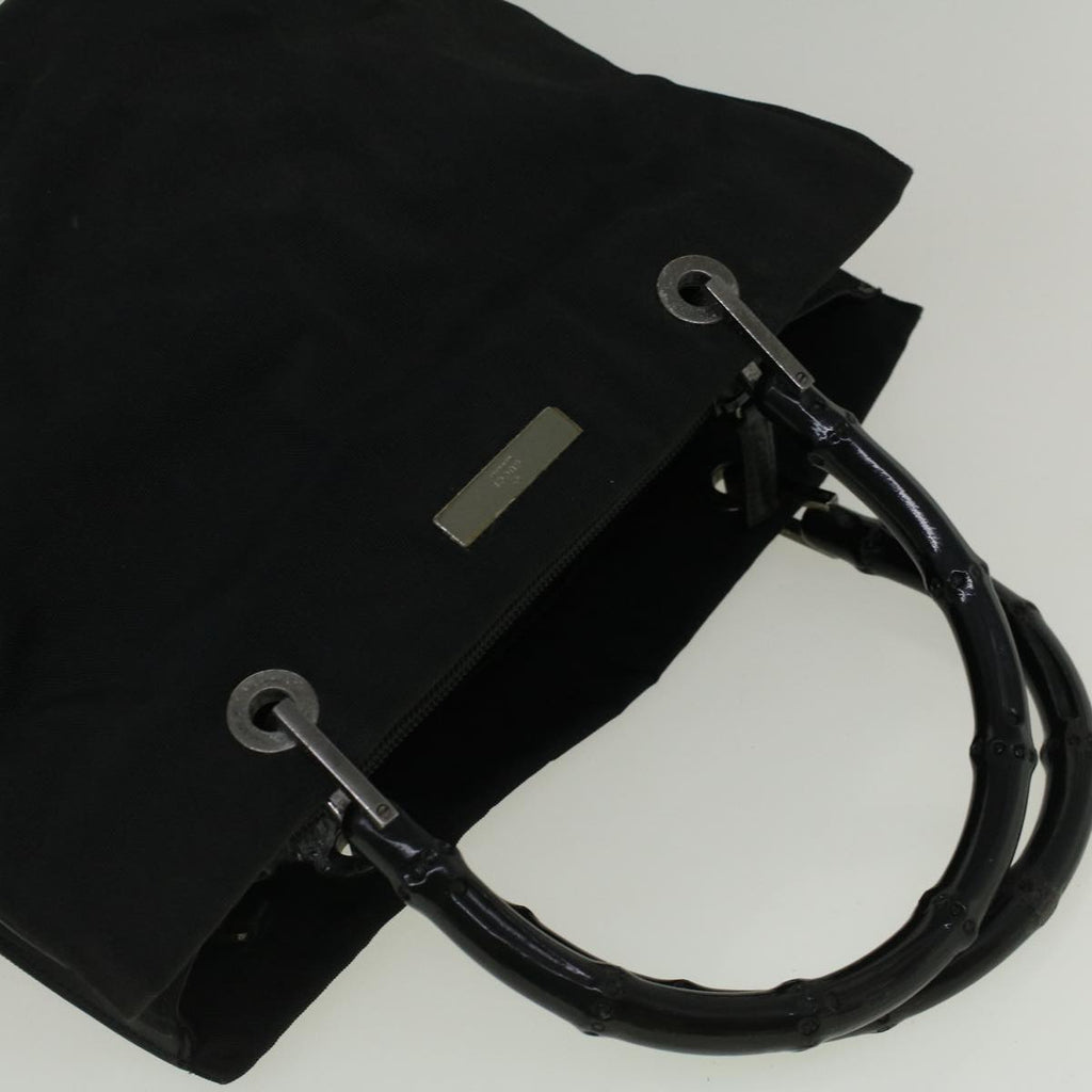 GUCCI Bamboo Hand Bag Nylon Black 59240
