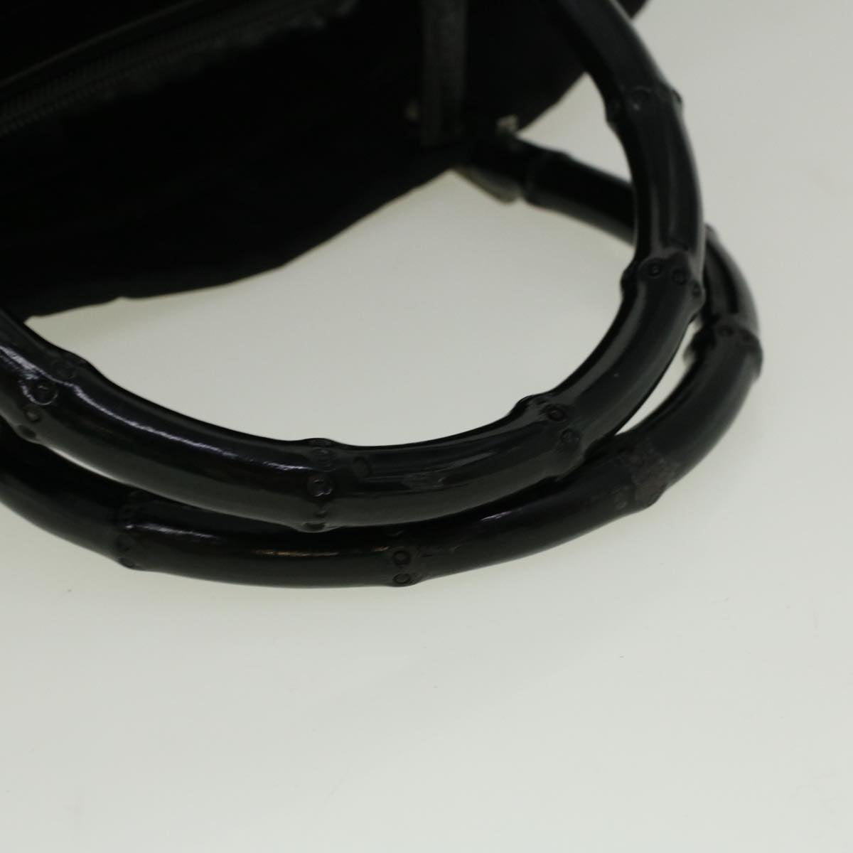 GUCCI Bamboo Hand Bag Nylon Black 59240