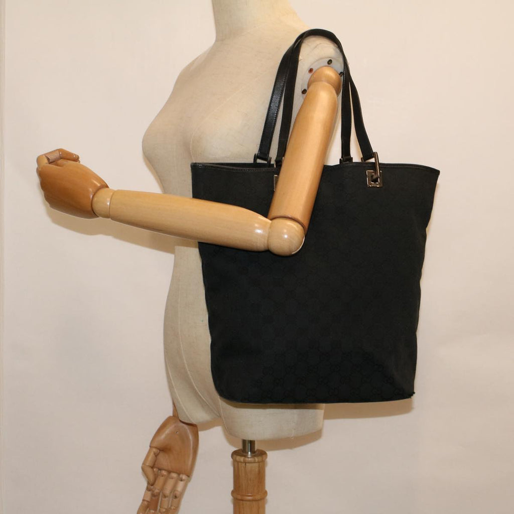 GUCCI GG Canvas Tote Bag Black 31243 59241
