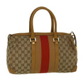 GUCCI GG Canvas Sherry Line Hand Bag Beige Orange 59252