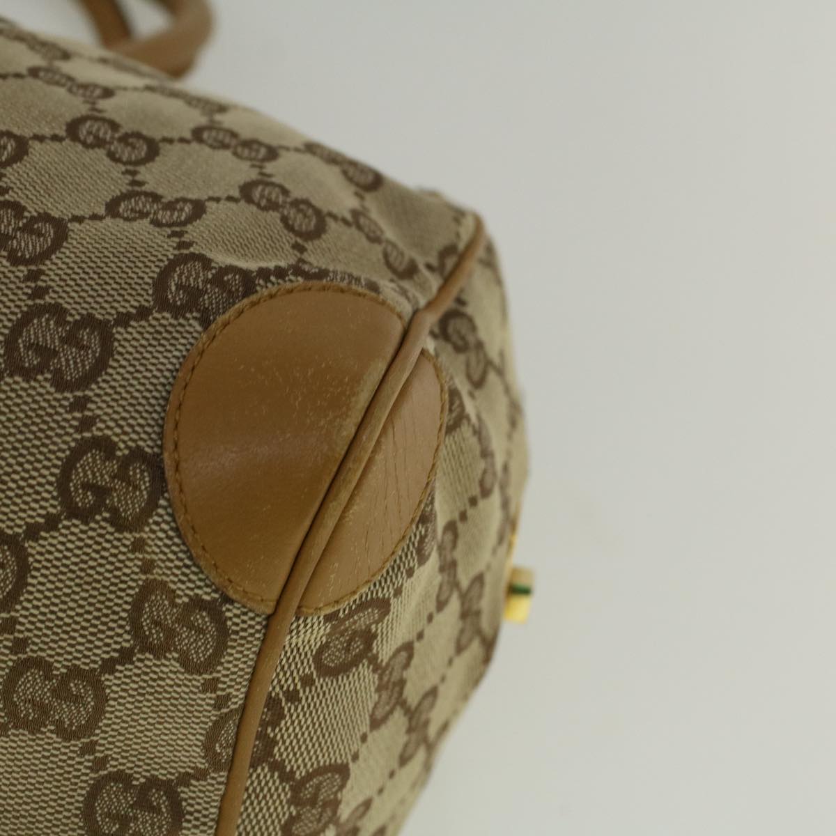 GUCCI GG Canvas Sherry Line Hand Bag Beige Orange 59252