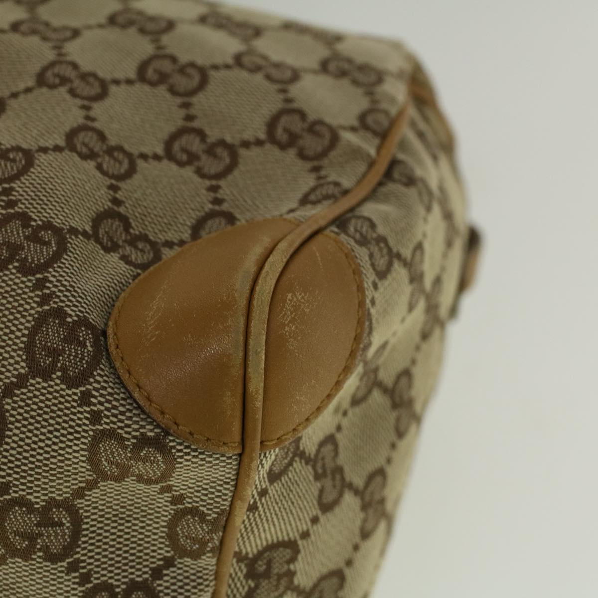 GUCCI GG Canvas Sherry Line Hand Bag Beige Orange 59252