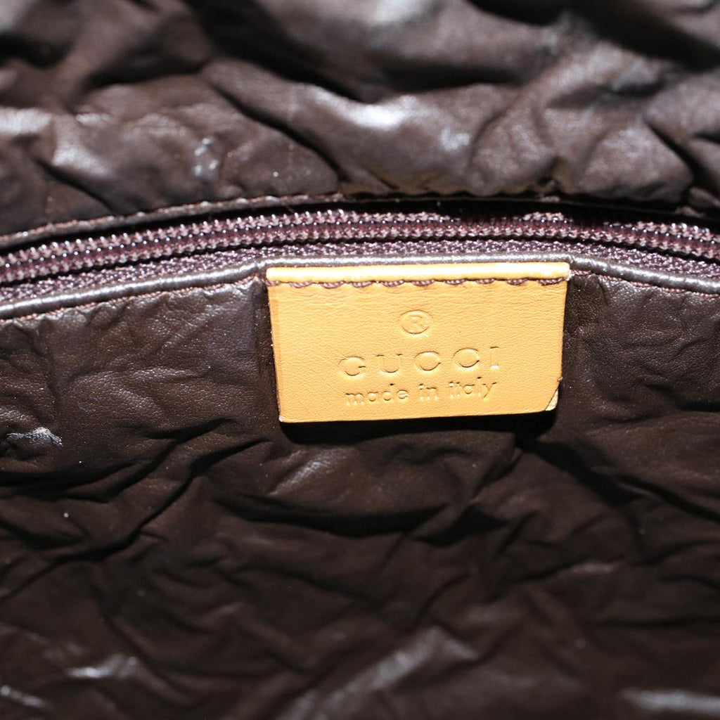 GUCCI GG Canvas Sherry Line Hand Bag Beige Orange 59252