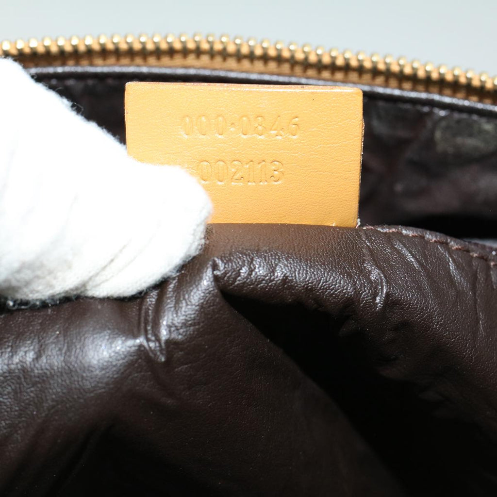 GUCCI GG Canvas Sherry Line Hand Bag Beige Orange 59252