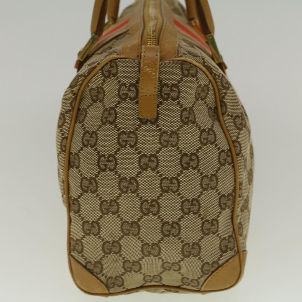 GUCCI GG Canvas Sherry Line Hand Bag Beige Orange 59252