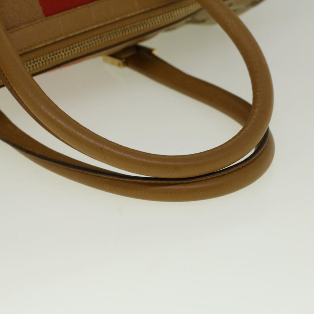 GUCCI GG Canvas Sherry Line Hand Bag Beige Orange 59252
