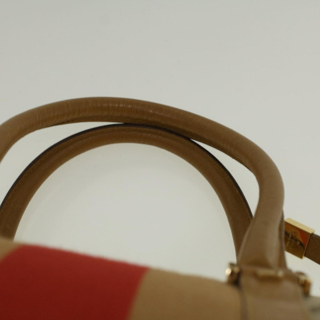 GUCCI GG Canvas Sherry Line Hand Bag Beige Orange 59252