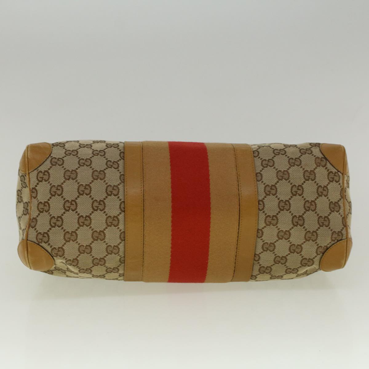 GUCCI GG Canvas Sherry Line Hand Bag Beige Orange 59252