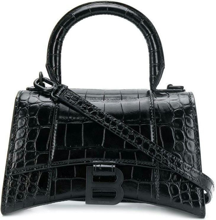 HOURGLASS SMALL LEATHER TOP-HANDLE BAG