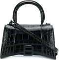HOURGLASS SMALL LEATHER TOP-HANDLE BAG