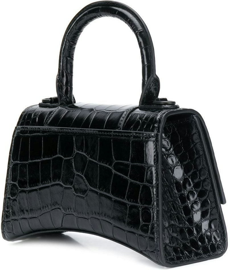 HOURGLASS SMALL LEATHER TOP-HANDLE BAG