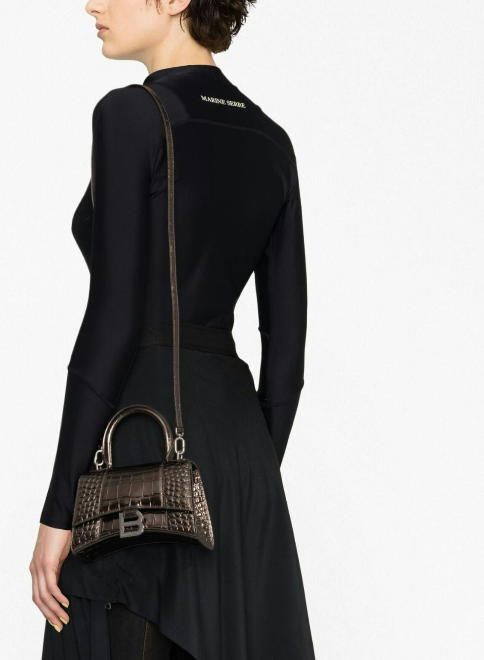 HOURGLASS SMALL LEATHER TOP-HANDLE BAG