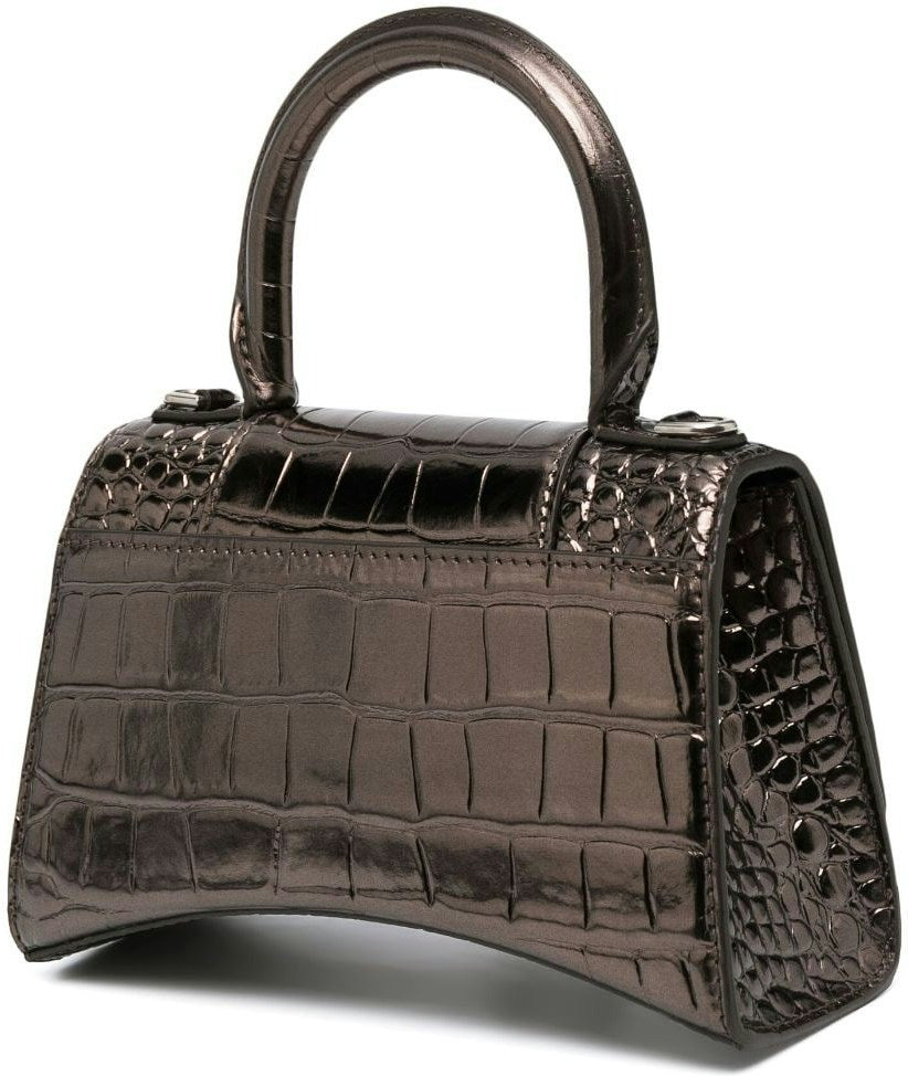 HOURGLASS SMALL LEATHER TOP-HANDLE BAG