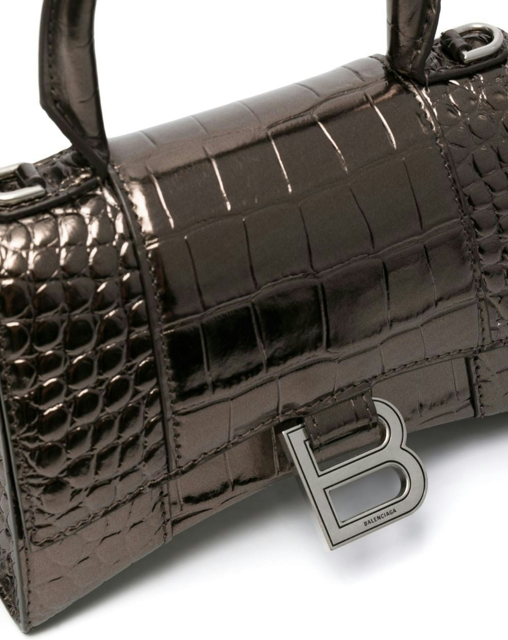 HOURGLASS SMALL LEATHER TOP-HANDLE BAG