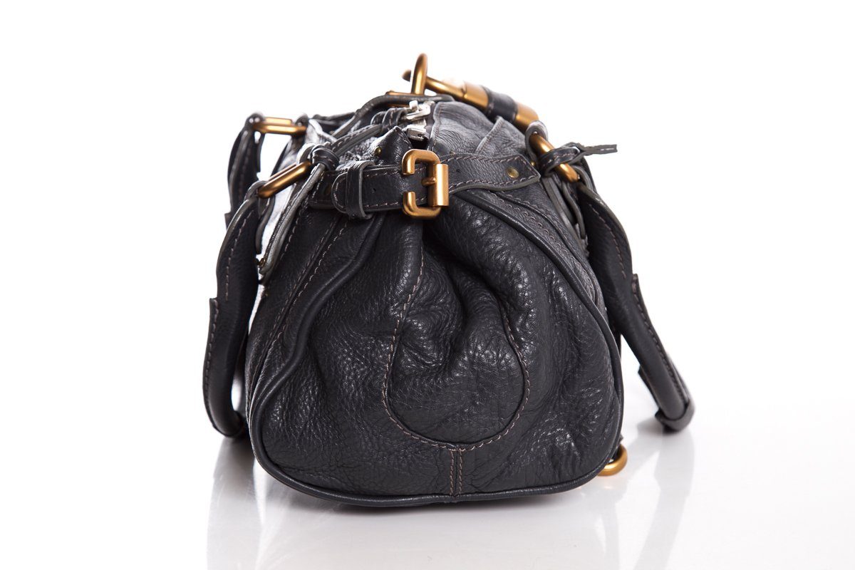 ChloÃƒÆ’Ã‚Â© Midnight Navy Leather Pad-Lock Large Shoulder Bag