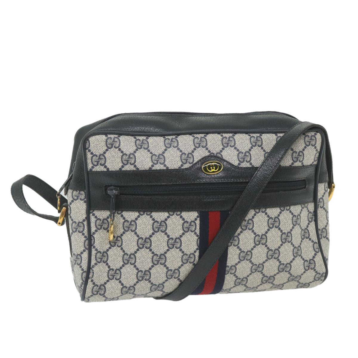 GUCCI GG Supreme Sherry Line Shoulder Bag Red Navy 56 02 005 59313