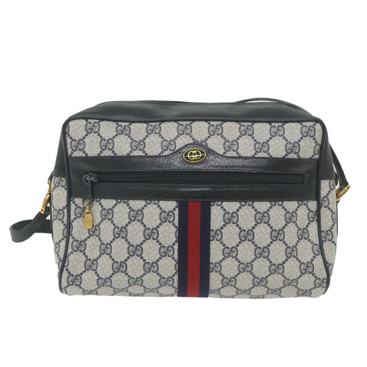 GUCCI GG Supreme Sherry Line Shoulder Bag Red Navy 56 02 005 59313
