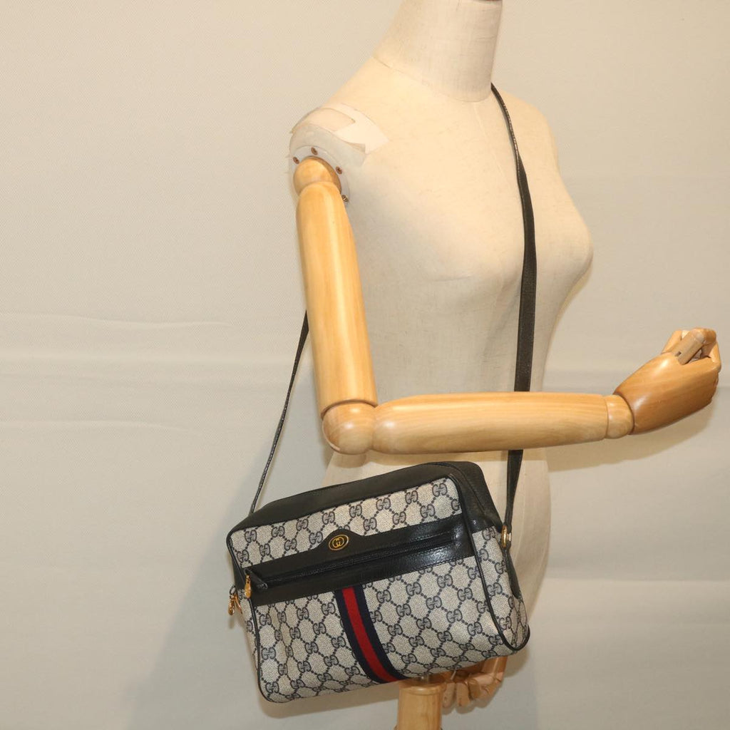 GUCCI GG Supreme Sherry Line Shoulder Bag Red Navy 56 02 005 59313