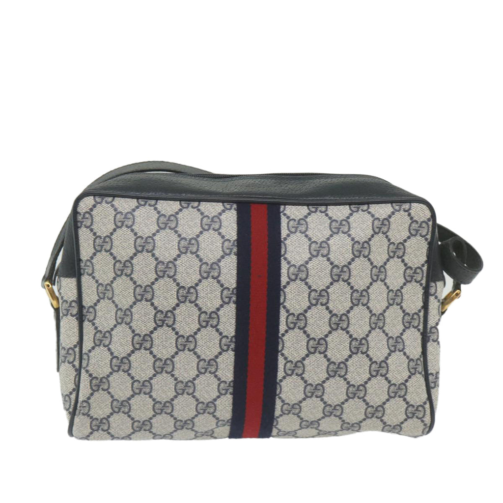 GUCCI GG Supreme Sherry Line Shoulder Bag Red Navy 56 02 005 59313