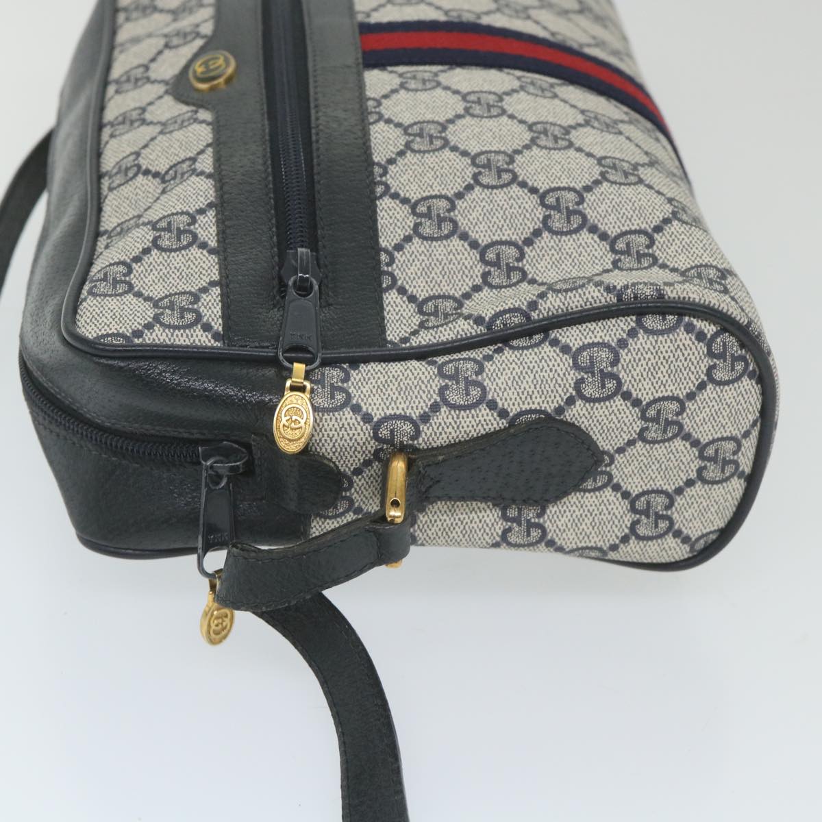 GUCCI GG Supreme Sherry Line Shoulder Bag Red Navy 56 02 005 59313