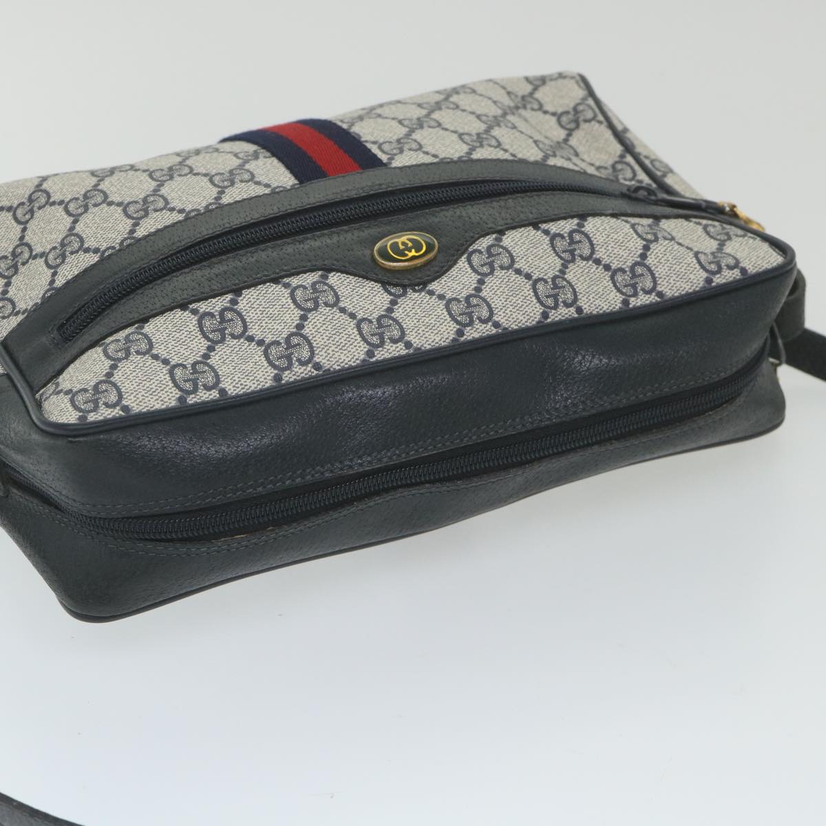 GUCCI GG Supreme Sherry Line Shoulder Bag Red Navy 56 02 005 59313