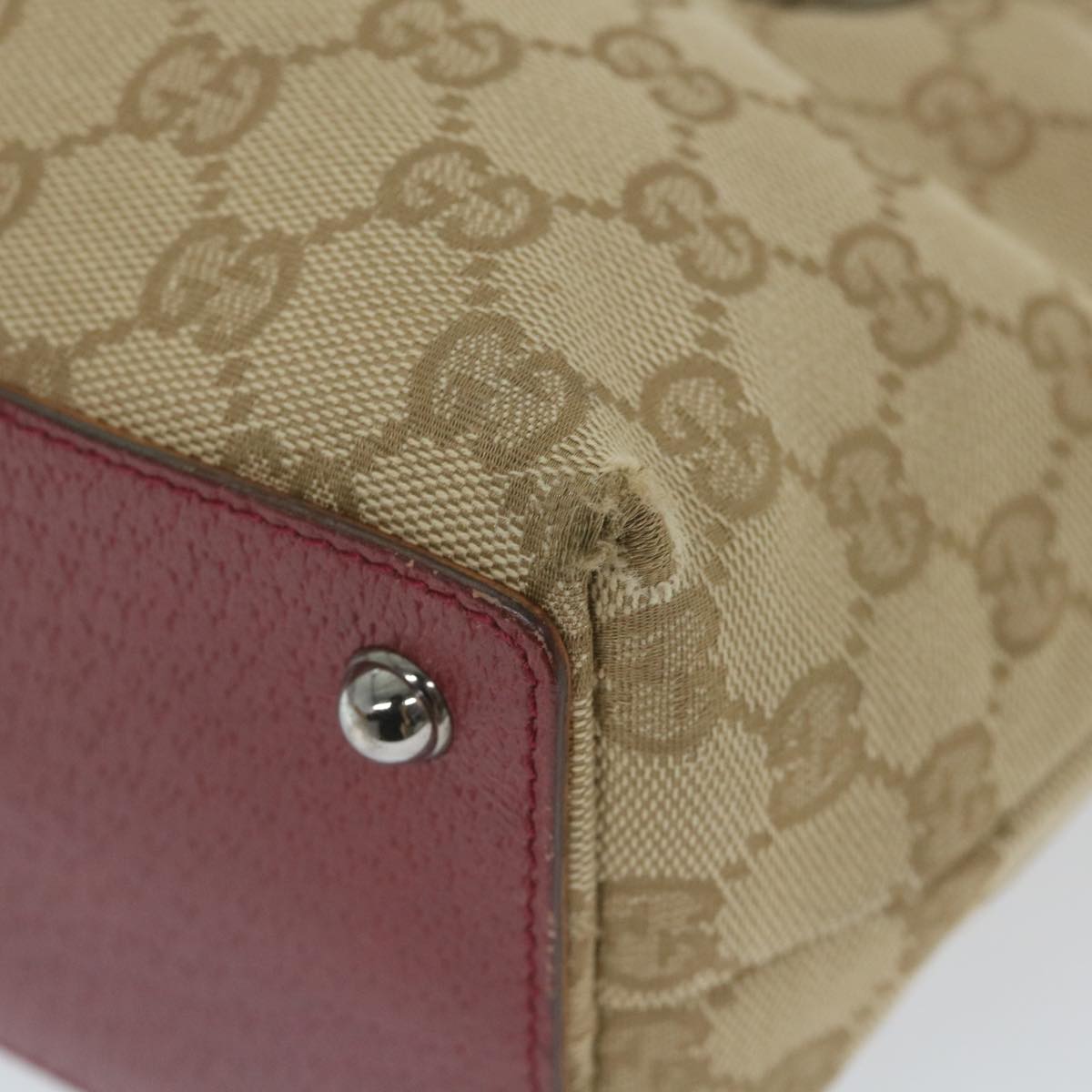 GUCCI GG Canvas Hand Bag Beige 120844 59322