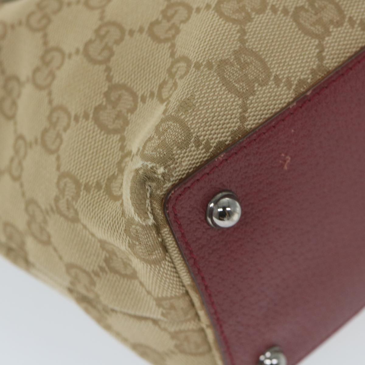 GUCCI GG Canvas Hand Bag Beige 120844 59322