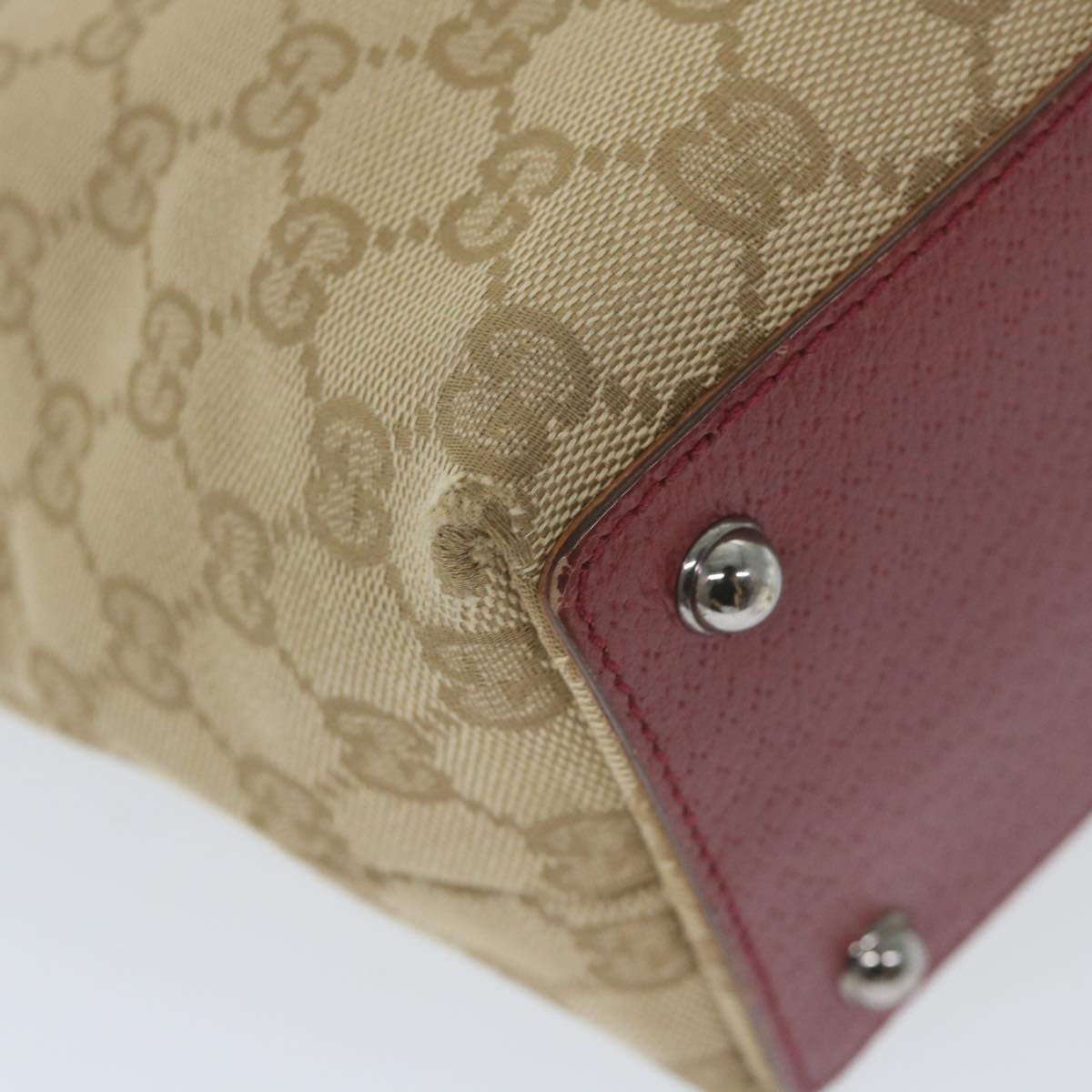GUCCI GG Canvas Hand Bag Beige 120844 59322