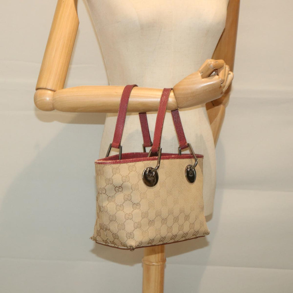 GUCCI GG Canvas Hand Bag Beige 120844 59322