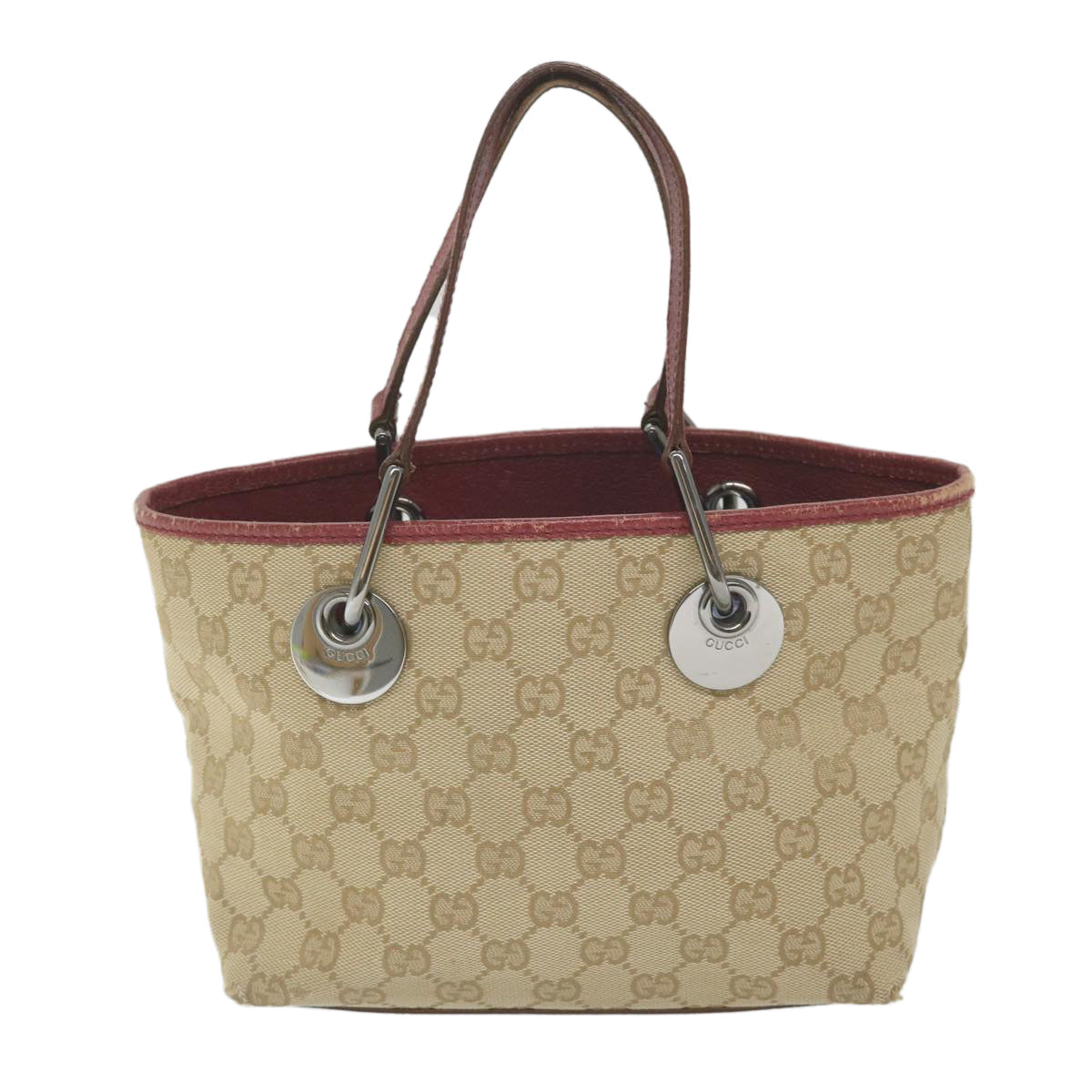 GUCCI GG Canvas Hand Bag Beige 120844 59322