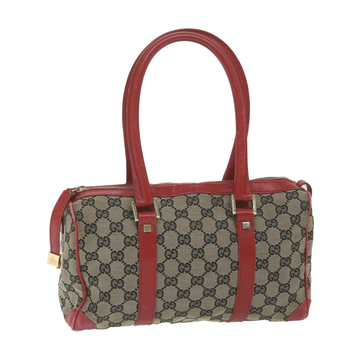 GUCCI GG Canvas Hand Bag Beige Red 000 0851 001553 59330