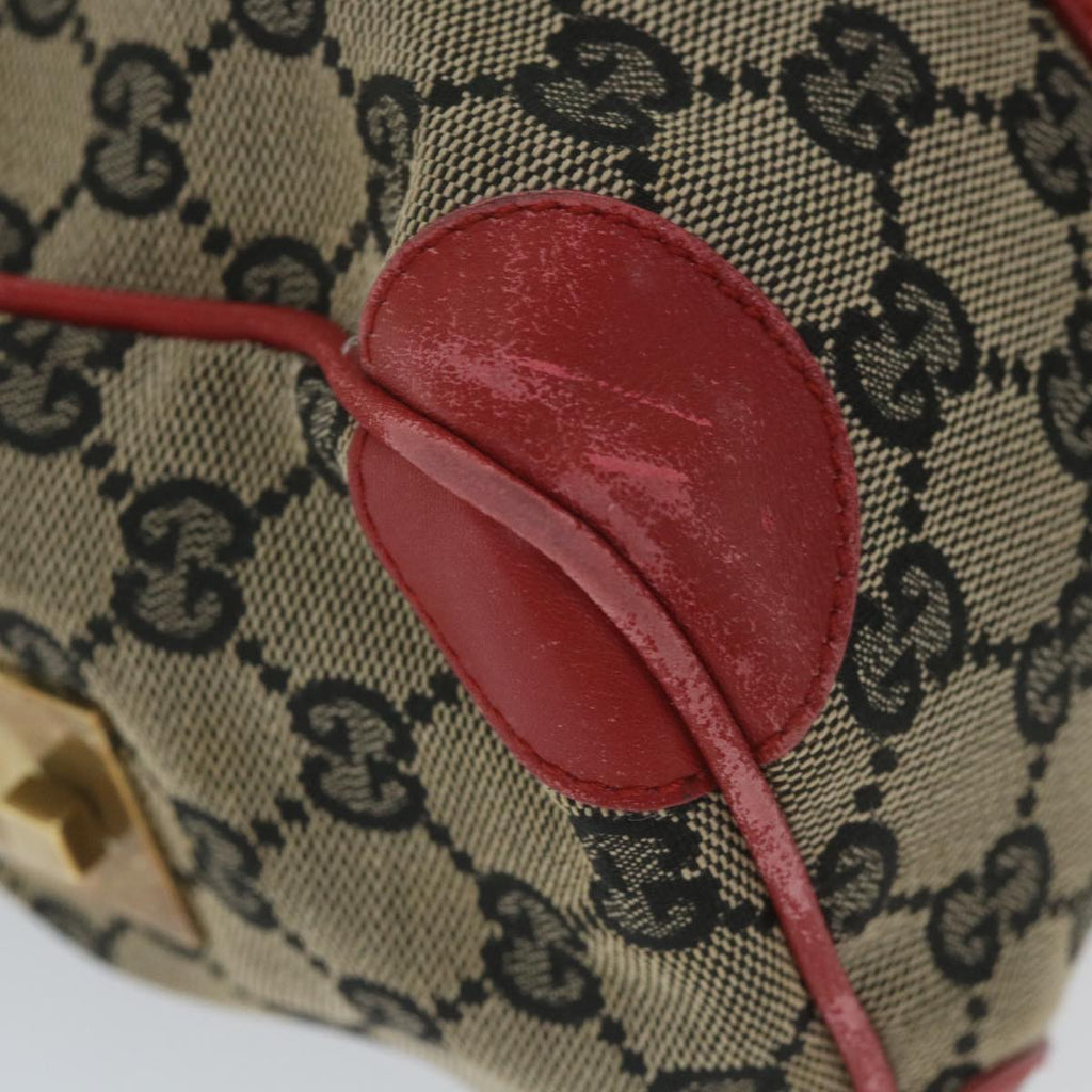 GUCCI GG Canvas Hand Bag Beige Red 000 0851 001553 59330