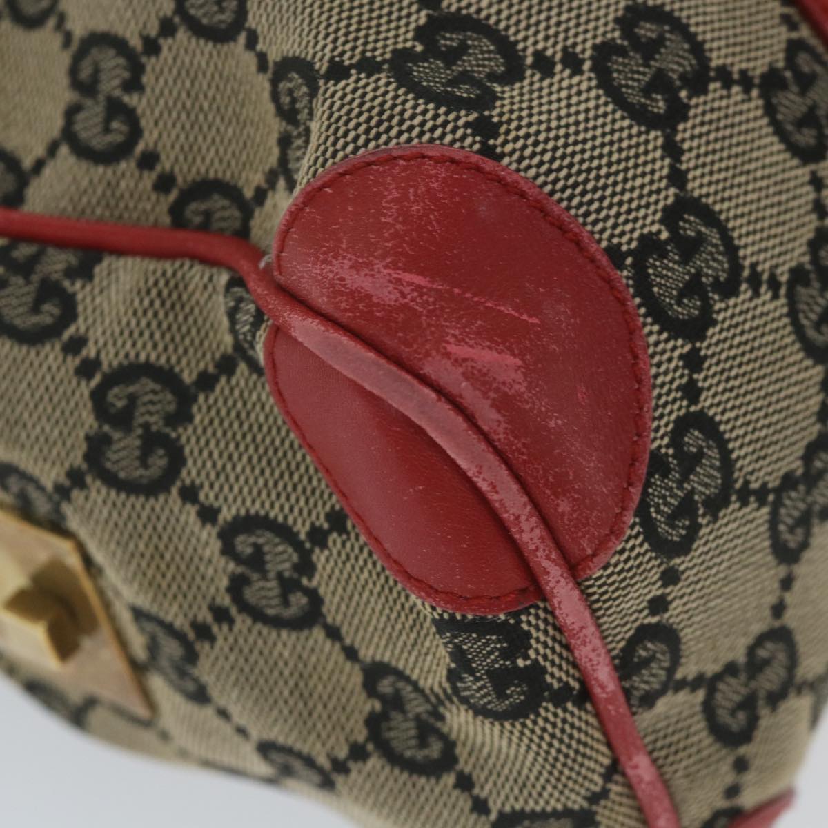 GUCCI GG Canvas Hand Bag Beige Red 000 0851 001553 59330