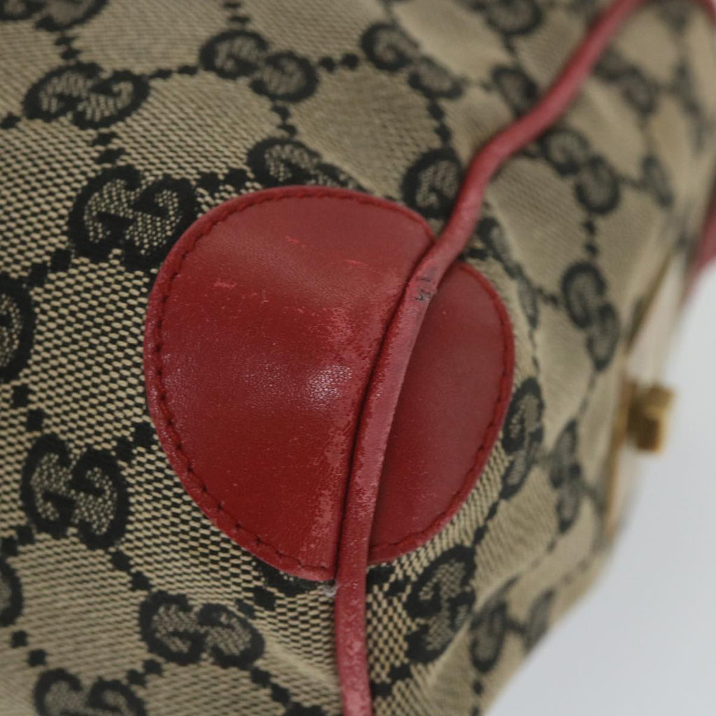 GUCCI GG Canvas Hand Bag Beige Red 000 0851 001553 59330